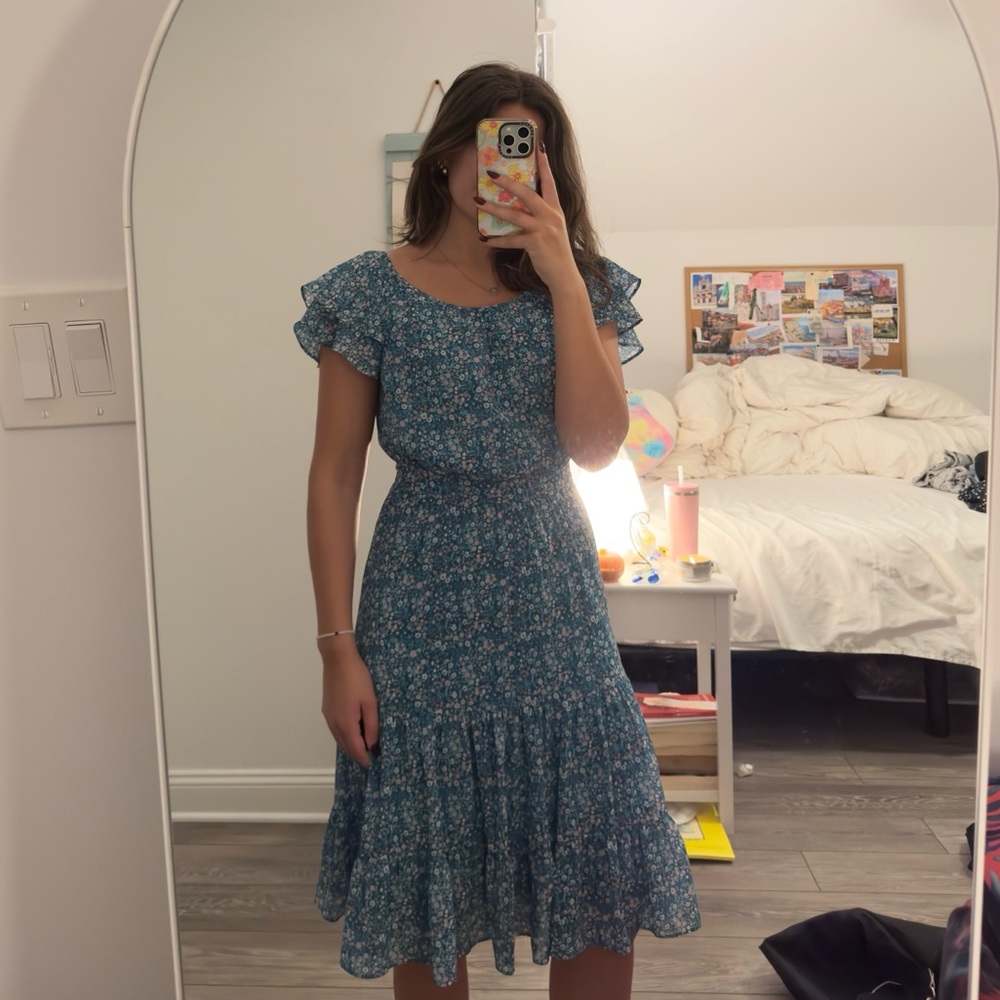 J.CREW Chiffon Floral Dress